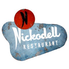 Vintage Hollywood Landmark Nickodell Restaurant Sign
