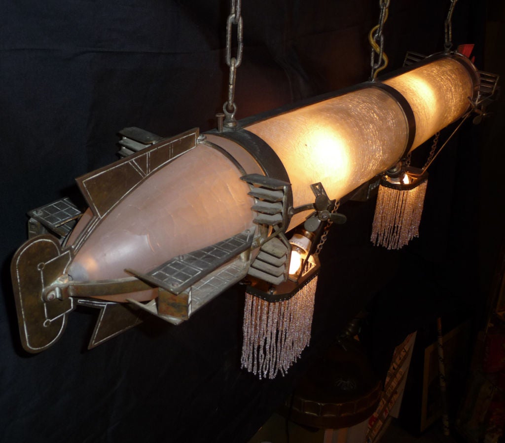 20th Century Incredible Zeppelin Hanging Lamp