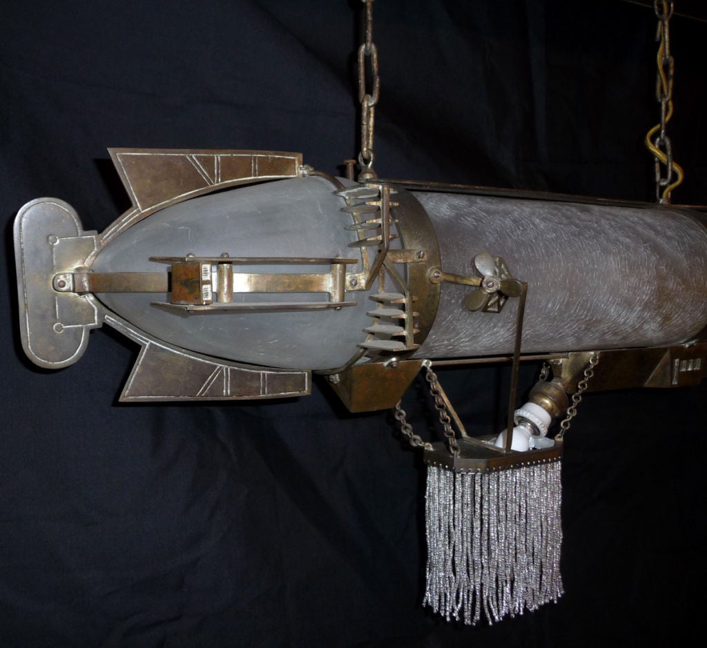 Silver Plate Incredible Zeppelin Hanging Lamp