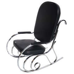 Vintage Jimmy Durante's Maison Jansen Chrome Rocking Chair