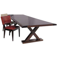 Massive Christian Liaigre Dining Table with Ten Chairs