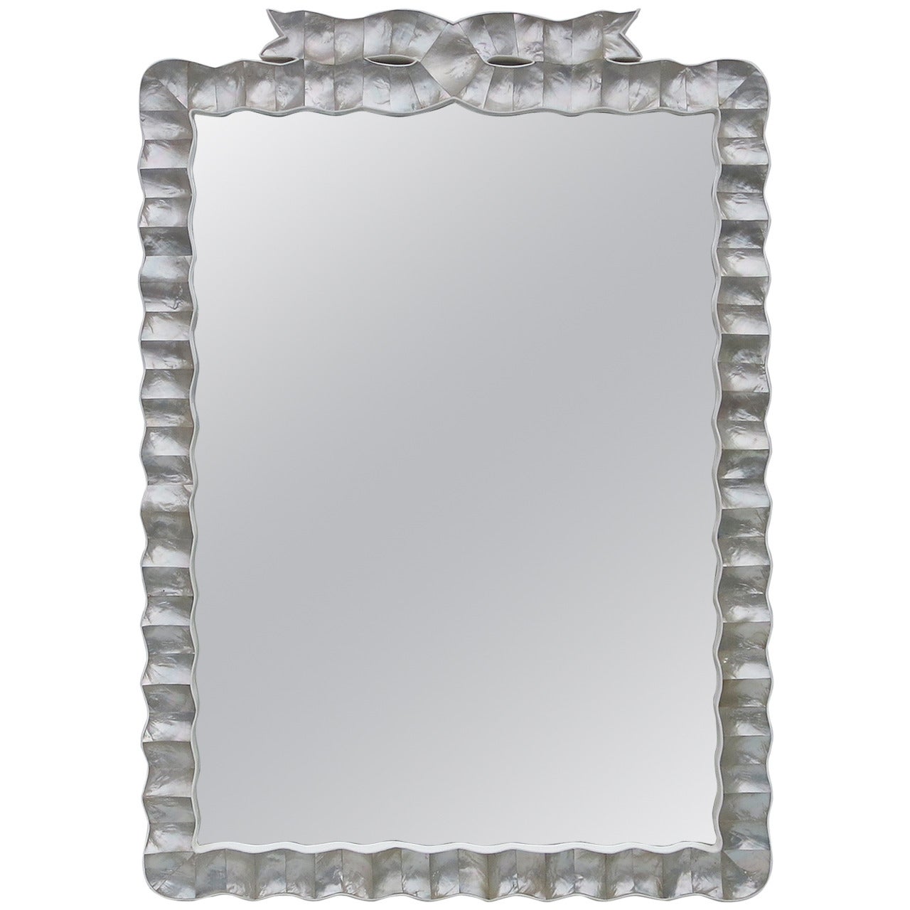 Large Wall Mirror in Shell and Acrylic Frame
