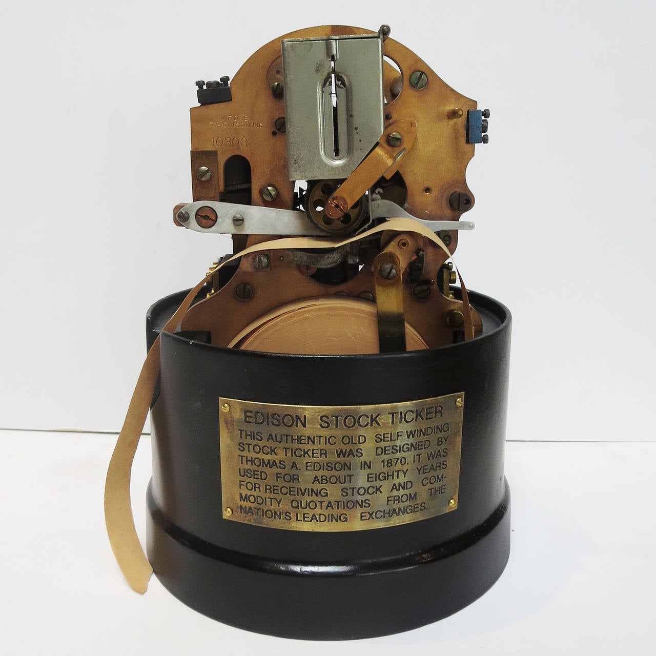 Wall Street Stock Ticker Machine Designed by Thomas Edison In Good Condition In North Hollywood, CA