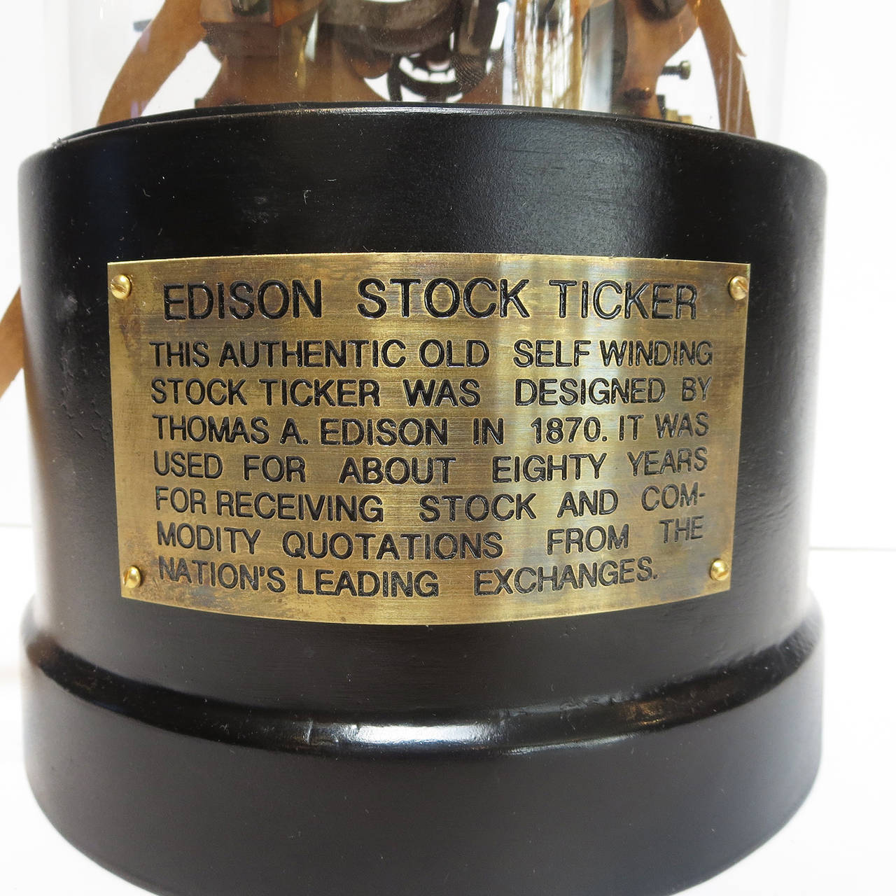 Industrial Wall Street Stock Ticker Machine Designed by Thomas Edison