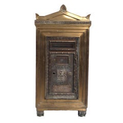 Vintage Art Deco Solid Bronze Standing Letter Box