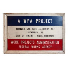WPA Project Painted Wood Sign