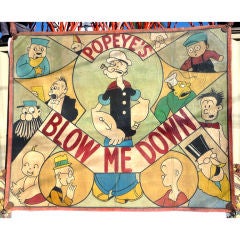 Vintage Hand Painted Popeye Circus Side Show Banner