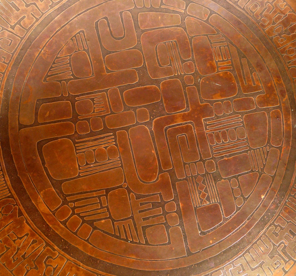 Etched Copper Topped Coffee Table by G. Urs 2