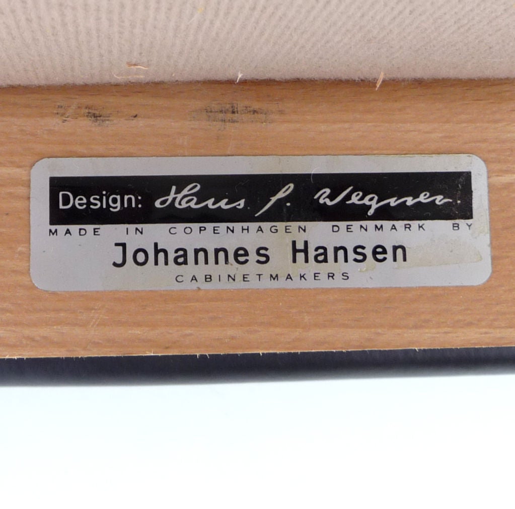 Pair of Hans Wegner Leather Chairs for Johannes Hansen 6