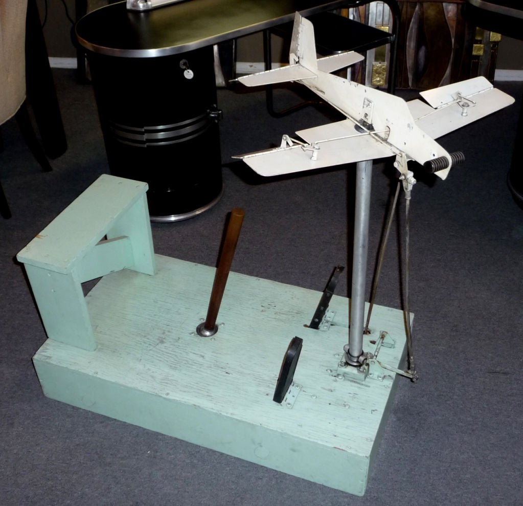 This wonderful contraption is an actual teaching tool for pilots in training. Created by the W. M. Welch Company of Chicago, it allowed the novice to work the controls and view the corresponding functions, prior to getting into a real cockpit. The