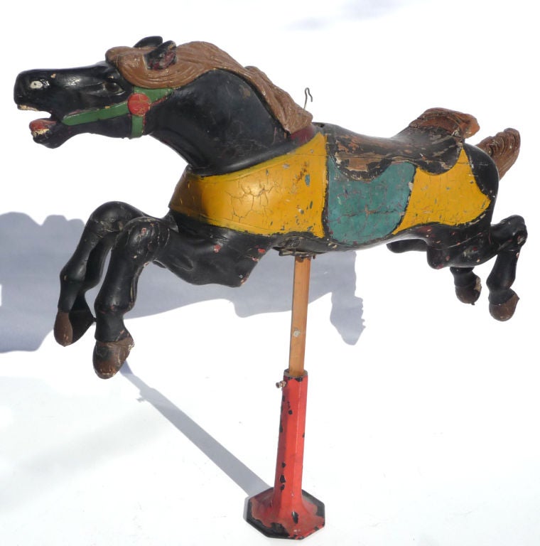 20th Century Painted Wooden Carousel Horse by Parker