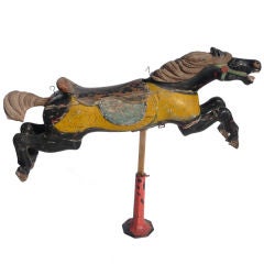 Painted Wooden Carousel Horse by Parker