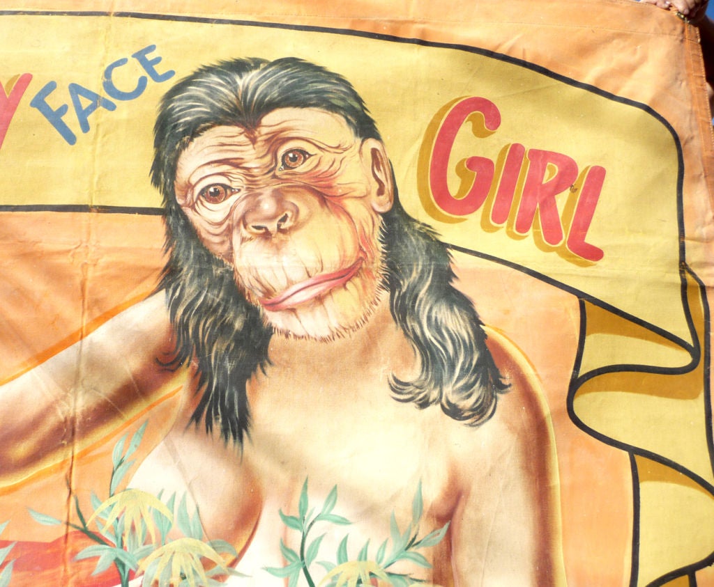 Monkey Girl Painted Circus Side Show Banner 2