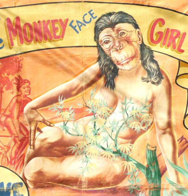 Monkey Girl Painted Circus Side Show Banner 4