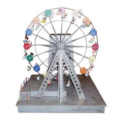 Retro Folk Art Working Mechanical Ferris Wheel
