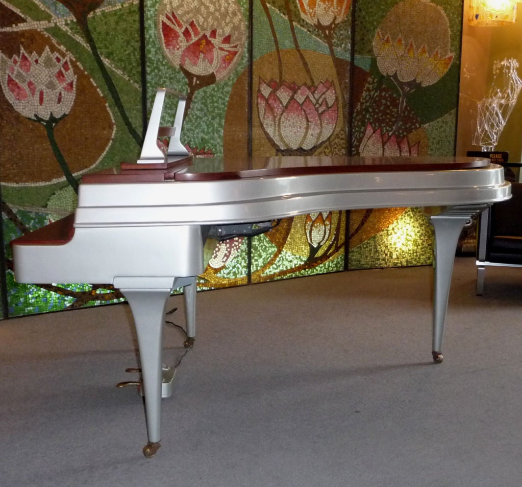 Mid Century Aluminum Grand Piano by Rippen 1