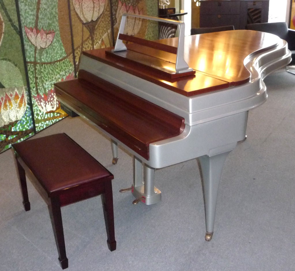Mid Century Aluminum Grand Piano by Rippen 3