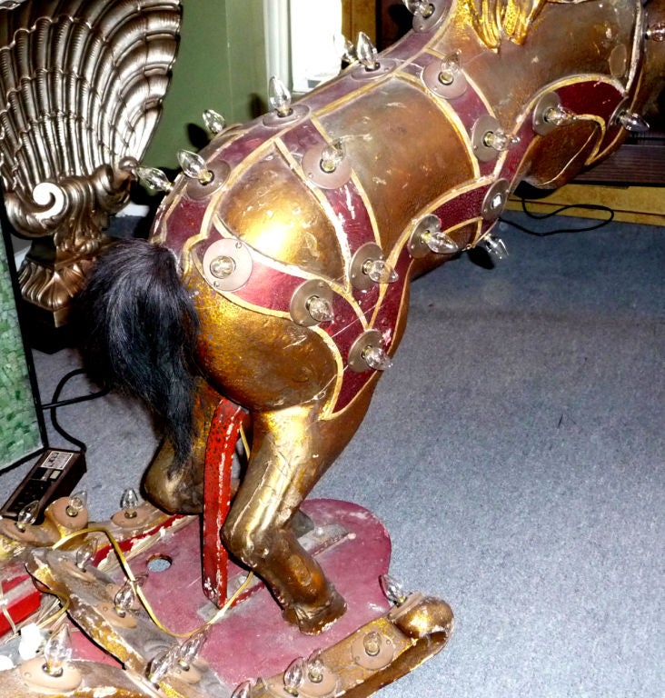 Mid-20th Century Gilded Carousel Horse from Ghirardelli Square