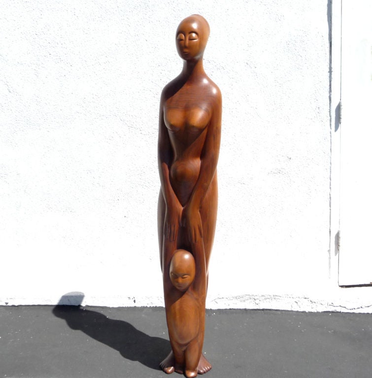 Polished Walnut Carving by California Sculptor Julie MacDonald 1
