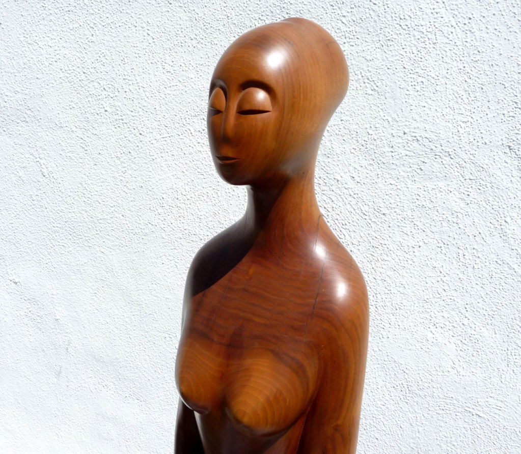 Polished Walnut Carving by California Sculptor Julie MacDonald 3