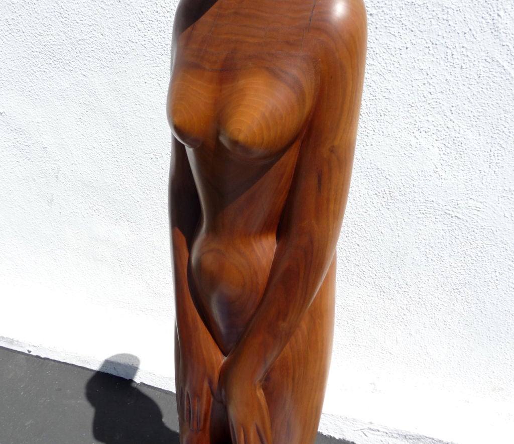 Polished Walnut Carving by California Sculptor Julie MacDonald 4