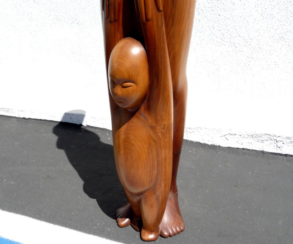 Polished Walnut Carving by California Sculptor Julie MacDonald 5