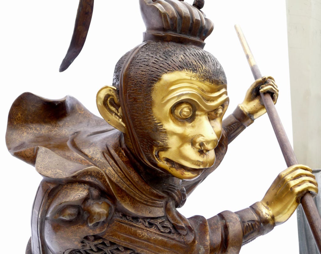 Cast Large Bronze Statue of Sun Wukong Warrior For Sale