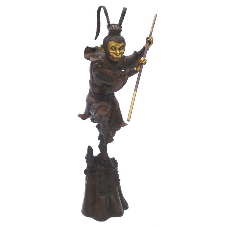 Large Bronze Statue of Sun Wukong Warrior For Sale