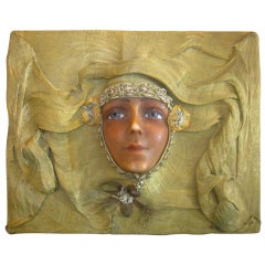 Art Nouveau Gift Box with Wax Woman's Head