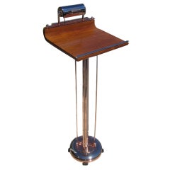 Vintage Art Deco Lighted Podium Lectern or Hostess Stand
