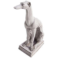 Italian Glazed Ceramic Greyhound Sculpture