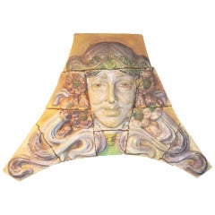 Monumental Art Nouveau Architectural Glazed Terracotta Head 11