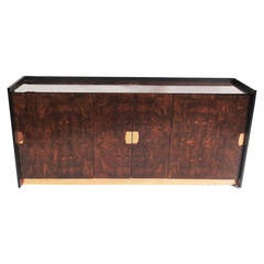 Striking Burled Wood Mid-Century Sideboard or Entertainment Cabinet 2