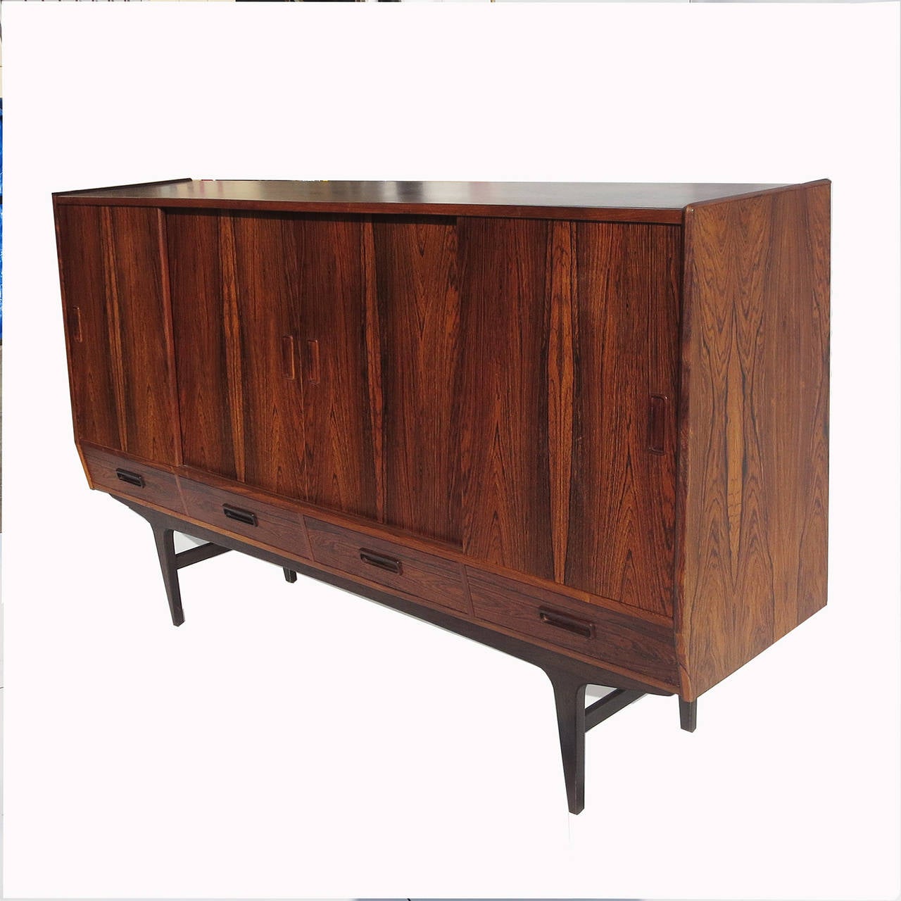 Lacquered Rosewood Sideboard by Danish Designer Hans Jorn