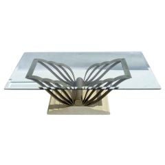 Art Deco Sculpted Iron "Butterfly" Coffee Table