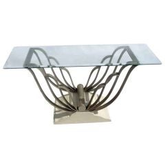 Art Deco Painted Iron "Butterfly" Console Table
