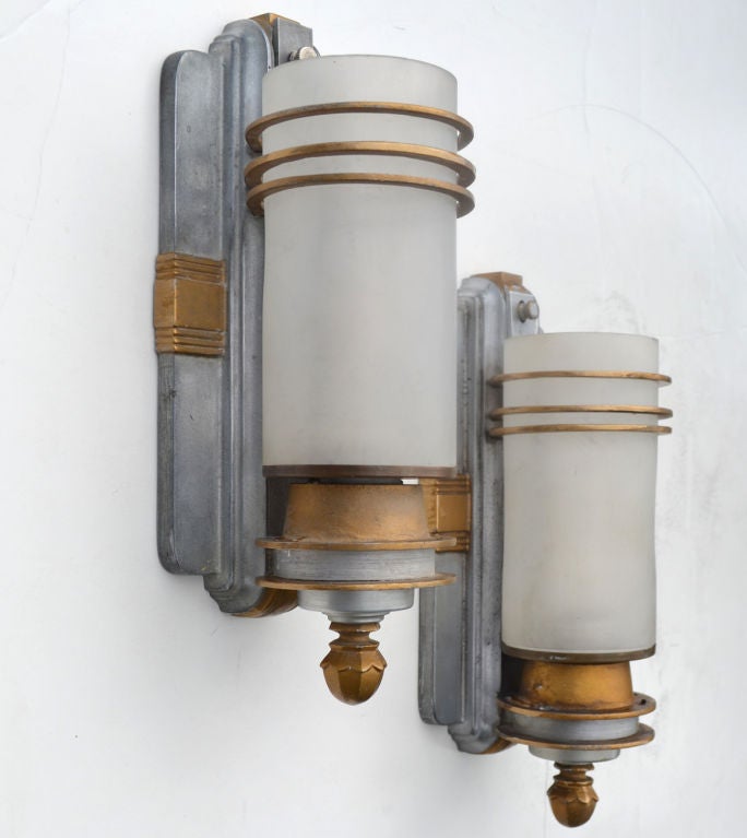 American Cocoanut Grove Art Deco Wall Sconces - Three Pairs Available