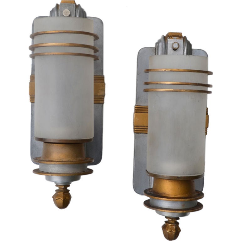 Cocoanut Grove Art Deco Wall Sconces - Three Pairs Available