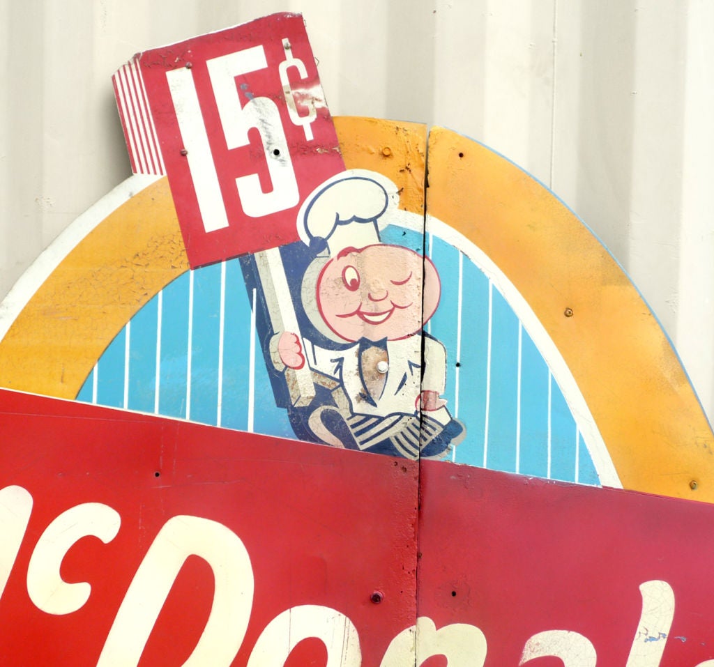 American Early and Iconic Metal McDonalds Advertising Sign