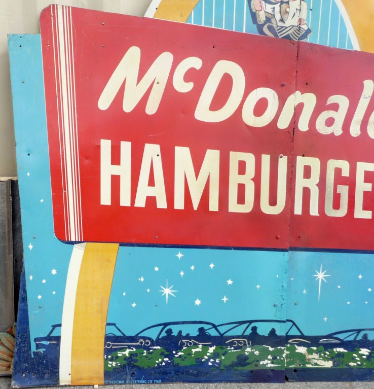 Mid-20th Century Early and Iconic Metal McDonalds Advertising Sign