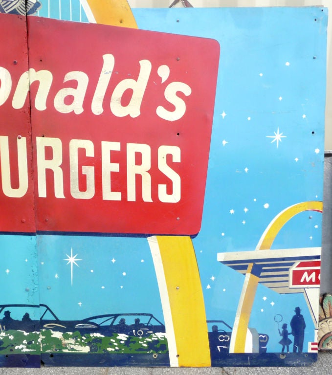 Early and Iconic Metal McDonalds Advertising Sign 1