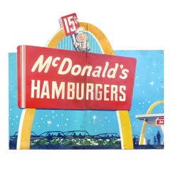Vintage Early and Iconic Metal McDonalds Advertising Sign