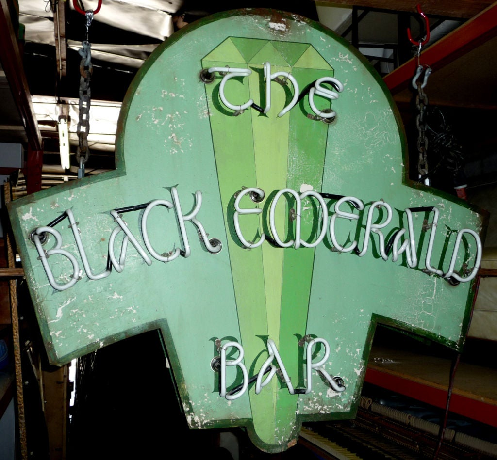 Black Emerald Bar Neon Sign from "Mystic River" Movie at