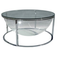 Lucite and Chrome Terrarium Coffee Table