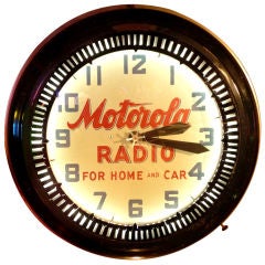 Vintage Motorola Neon Advertising "Spinner" Clock