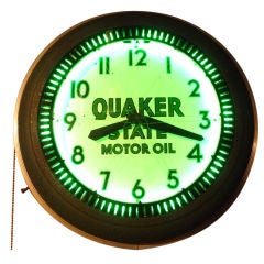 Vintage Quaker State Motor Oil Neon "Spinner" Wall Clock