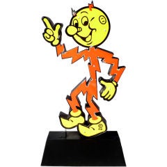 Free Standing Reddy Killowatt Enameled Figure