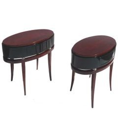 Art Deco Oval Drum Side Tables