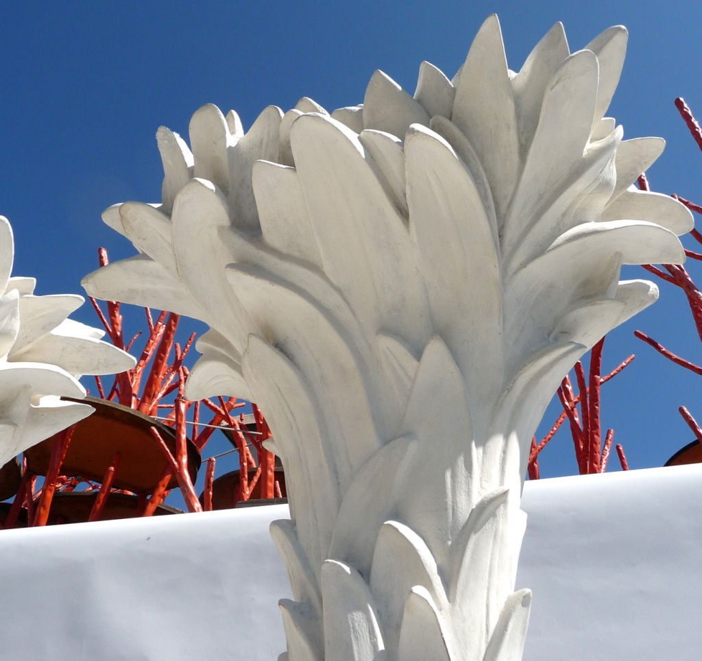American Impressive Palm Torcheres in the Style of Serge Roche