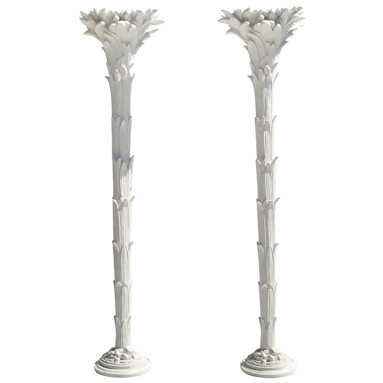 Impressive Palm Torcheres in the Style of Serge Roche